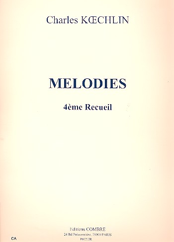 Melodies vol.4 pour chant et piano&nbsp;&nbsp;&nbsp;&nbsp;