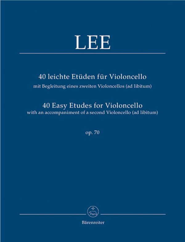 40 leichte Etüden op.70  für Violoncello (Violoncello 2 ad lib)  Spielpartitur