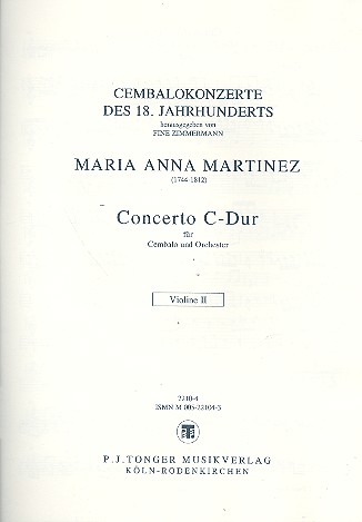 Konzert C-Dur für Cembalo und Orchester  Violine 2  