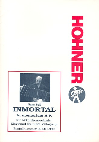 Inmortal - in memoriam A.P für Akkordeonorchester  und Schlagzeug (Klavier ad lib)  Partitur