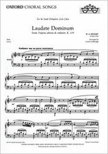 Laudate Dominum KV339&nbsp;&nbsp;für Frauenchor (SSA) und Klavier&nbsp;&nbsp;Chorpartitur