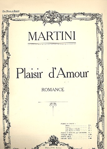 Plaisir d'amour Romance  pour mezzo-soprano, baryton  et piano
