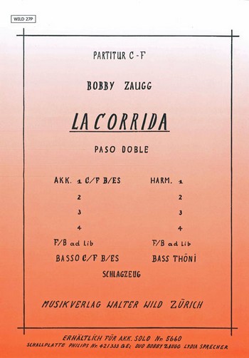 La Corrida für Akkordeonorchester  Partitur  
