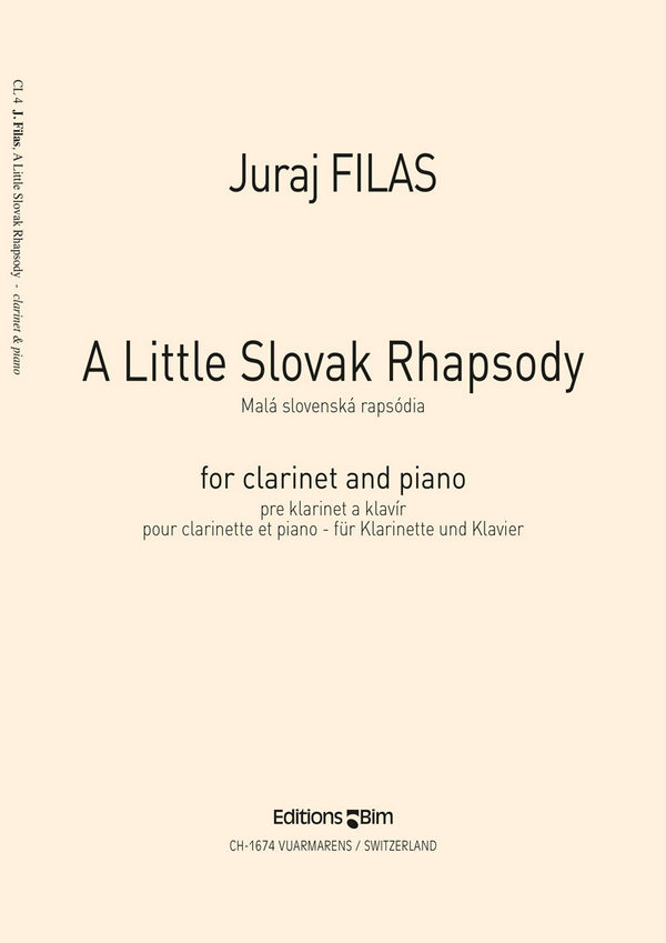 A little Slovak Rhapsody for clarinet  and piano  