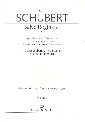 Salve Regina D106 für Tenor&nbsp;&nbsp;und Orchester&nbsp;&nbsp;Violine 1