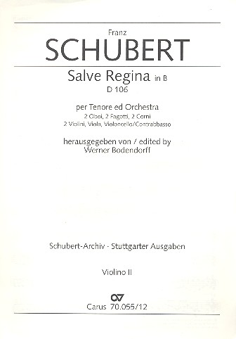 Salve Regina D106 für Tenor&nbsp;&nbsp;und Orchester&nbsp;&nbsp;Violine 2