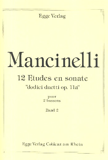 12 Etudes en sonate op.11a vol.2  (No.7-12) pour 2 bassons  