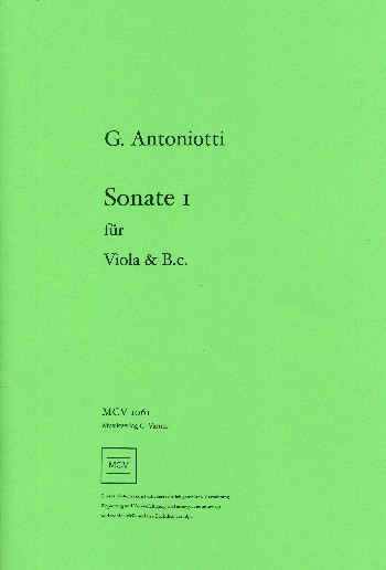 Sonate Nr.1 für Viola und Bc    