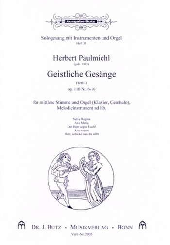 Geistliche Gesänge Band 2&nbsp;&nbsp;für mittlere Stimme, Orgel (Klavier, Cembalo) und Melodieinstr. ad lib&nbsp;&nbsp;