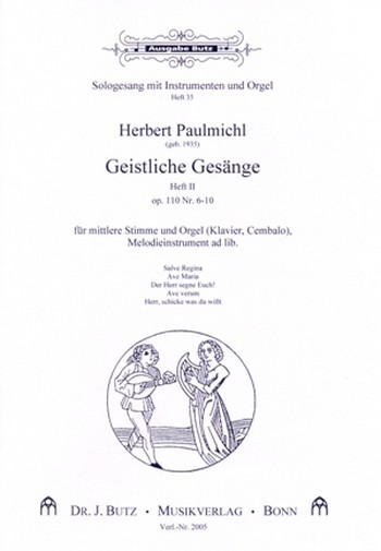Geistliche Gesänge Band 2  für mittlere Stimme, Orgel (Klavier, Cembalo) und Melodieinstr. ad lib  
