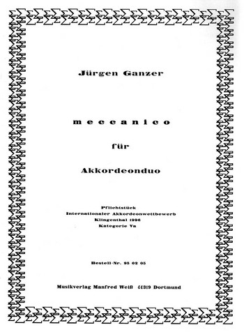 Meccanico für 2 Akkordeons  Spielpartitur  