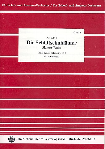 Die Schlittschuhläufer op.183  für Schulorchester  Partitur und Stimmen