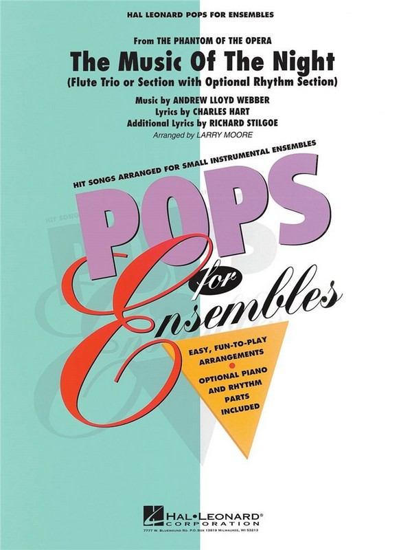 The Music of the Night for 3 flutes&nbsp;&nbsp;(piano, bass and drums ad lib)&nbsp;&nbsp;score and parts