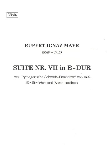 Suite Nr.7 B-Dur  für Streicher und Bc  Viola
