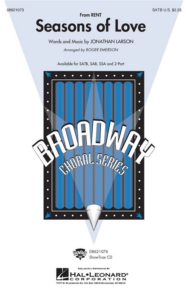 Seasons of Love for mixed chorus&nbsp;&nbsp;and piano&nbsp;&nbsp;