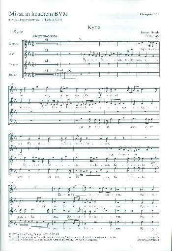 Grosse Orgelsolo-Messe Es-Dur Hob.XXII:4&nbsp;&nbsp;für Soli, gem Chor und Orchester&nbsp;&nbsp;Chorpartitur