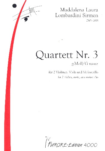 Quartett g-Moll Nr.3  für 2 Violinen, Viola und Violoncello  Partitur und Stimmen