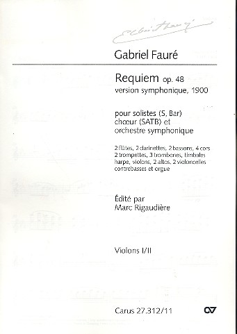 Requiem d-Moll op.48 (1900) für Soli,&nbsp;&nbsp;gem Chor und Sinfonie-Orchester&nbsp;&nbsp;Violine 1 und 2