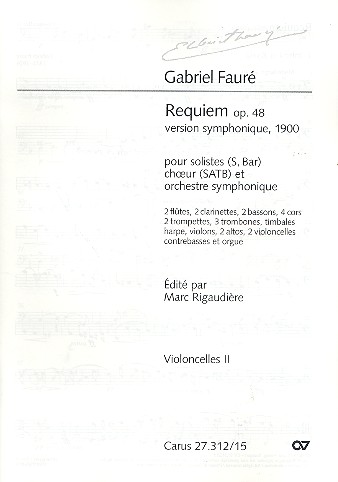 Requiem d-Moll op.48 (1900) für Soli,&nbsp;&nbsp;gem Chor und Sinfonie-Orchester&nbsp;&nbsp;Violoncello 2