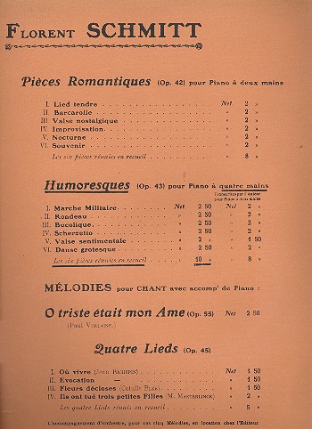 Humoresques op.43 für Klavier zu 4 Händen&nbsp;&nbsp;Spielpartitur&nbsp;&nbsp;