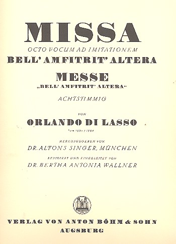 Missa Bell'Amfitrit' Altera&nbsp;&nbsp;für gem Chor (2 gem Chöre) a cappella&nbsp;&nbsp;Partitur