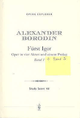 Fürst Igor Oper in 4 Akten  Studienpartitur (in 2 Bänden) (kyr)  