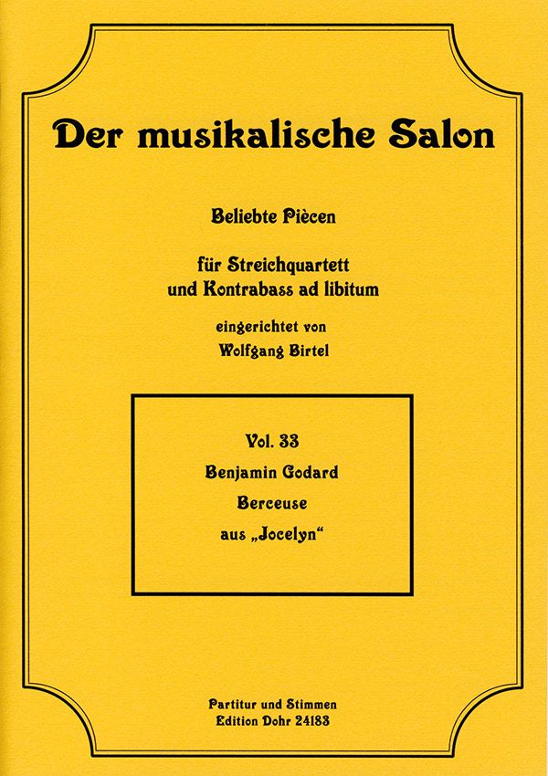 Berceuse aus Jocelyn für  Streichquartett und Kontrabass ad lib.  Partitur und Stimmen