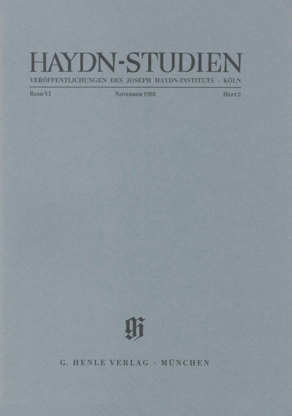 Haydn-Studien Band 6 Heft 2&nbsp;&nbsp;&nbsp;&nbsp;