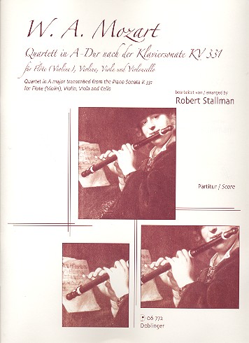 Quartett A-Dur KV331&nbsp;&nbsp;für Flöte, Violine, Viola und Violoncello&nbsp;&nbsp;Partitur
