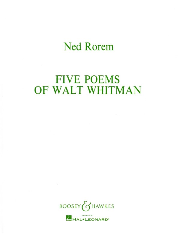 5 Poems for Walt Whitman  for voice and piano  