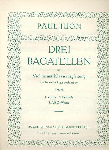3 Bagatellen op.19  für Violine und Klavier  