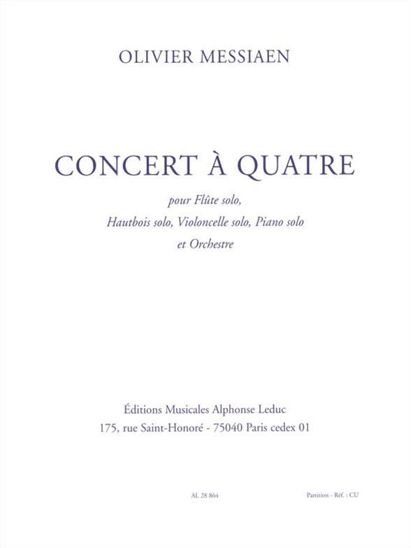 Concert à quatre pour flute, oboe,  violoncelle, piano et orchestre  partition