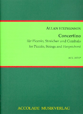 Concertino for piccolo flute, strings  and harpsichord  score