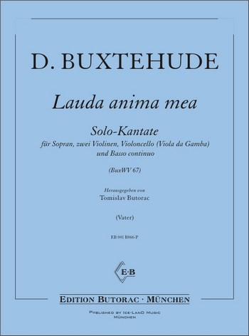 Lauda anima mea für Sopran,&nbsp;&nbsp;2 Vl, Vc (Vadg) und Bc&nbsp;&nbsp;Partitur und Stimmen