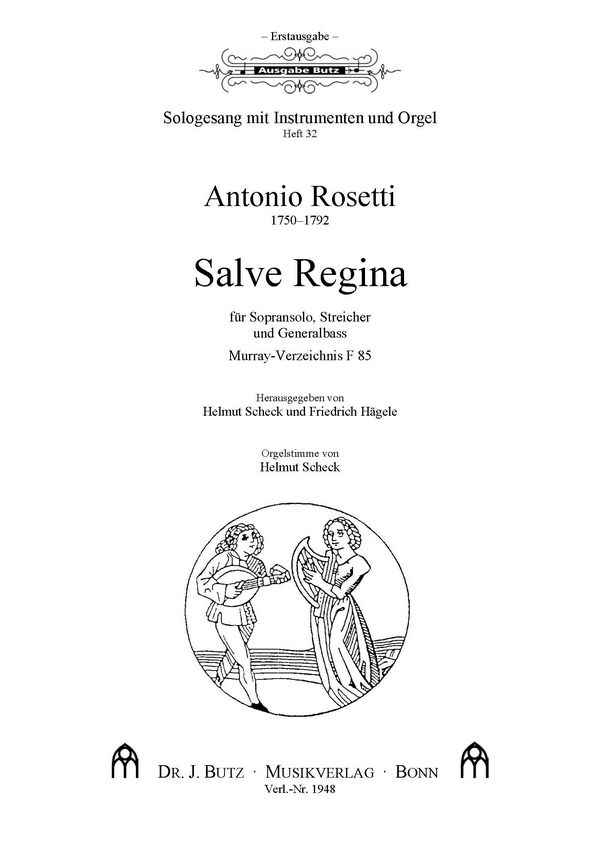 Salve Regina F85  für Sopran, Streicher und Bc  Partitur und Stimmen (Vl1, VL2, Va, Vc)