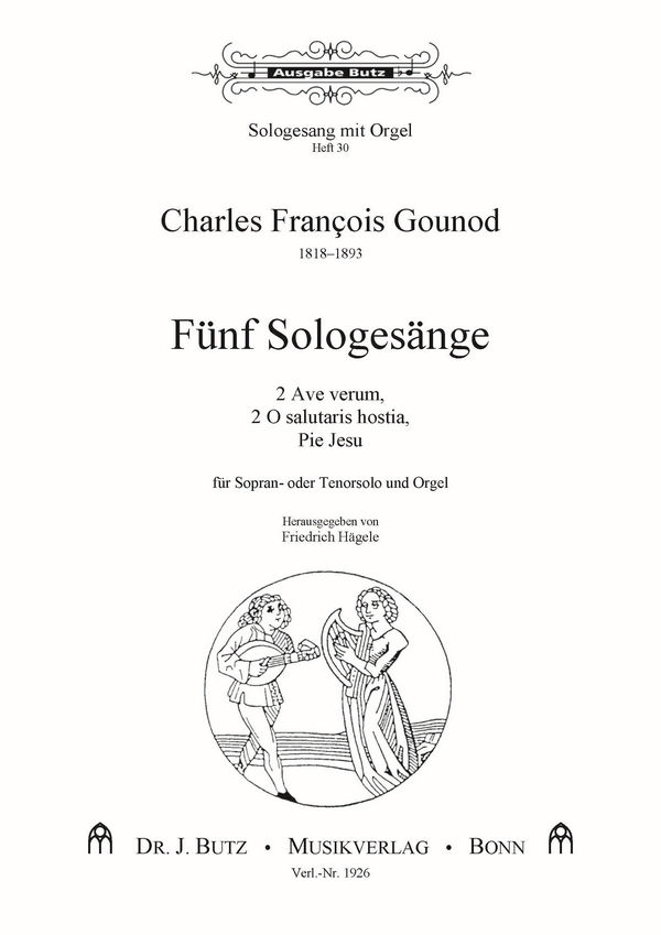 5 Sologesänge  für Soprano (Tenor) und Orgel  Partitur
