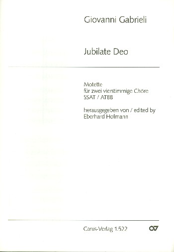 Jubilate Deo für 2 gem Chöre a cappella&nbsp;&nbsp;Partitur&nbsp;&nbsp;