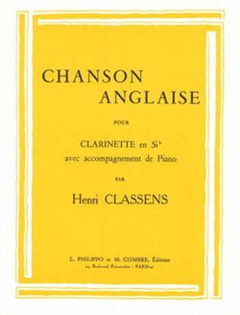 Chanson Anglaise&nbsp;&nbsp;pour clarinette et piano&nbsp;&nbsp;