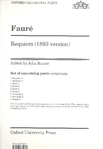 Requiem&nbsp;&nbsp;for Soli, Chorus and Orchestra&nbsp;&nbsp;Harmonie Parts