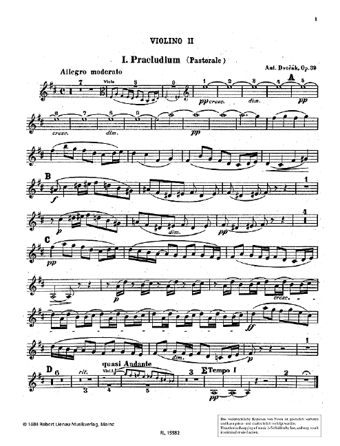 Suite op.39&nbsp;&nbsp;für Orchester&nbsp;&nbsp;Violine 2