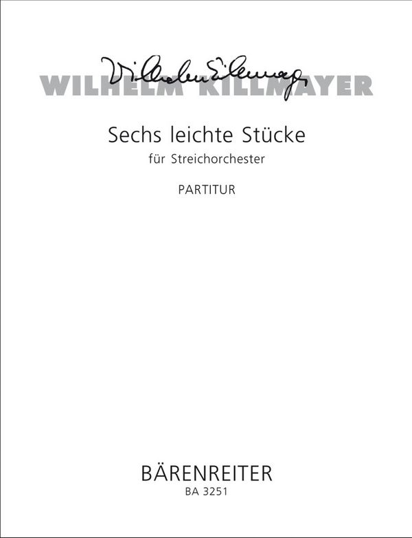 6 leichte Stücke für Streichorchester  Partitur  