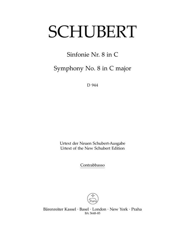 Sinfonie C-Dur Nr.8 D944&nbsp;&nbsp;für Orchester&nbsp;&nbsp;Kontrabass