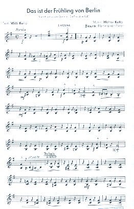 Das ist der Frühling von Berlin und Solang' noch unter'n Linden  für grosses Orchester  Ergänzungsstimmen