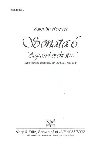Sonata Nr.6 A grand orchestre&nbsp;&nbsp;für Zupforchester&nbsp;&nbsp;Mandoline 2