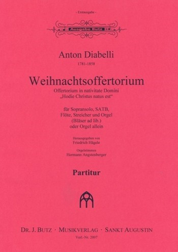 Weihnachtsoffertorium  für Sopran, Chor, Flöte, Streicher und Orgel  Partitur