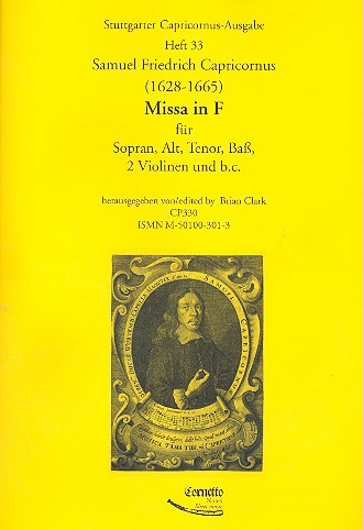 Missa in F&nbsp;&nbsp;für 4 Stimmen (gem Chor), 2 Violinen und Bc&nbsp;&nbsp;Partitur und Stimmen