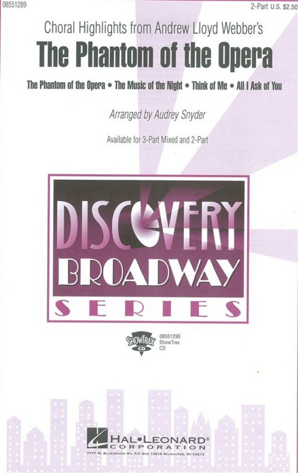 The Phantom of the Opera Choral&nbsp;&nbsp;Highlights for SAchorus a cappella&nbsp;&nbsp;score