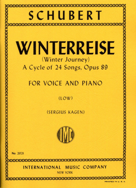 Winterreise op.89 D911&nbsp;&nbsp;for low voice and piano&nbsp;&nbsp;