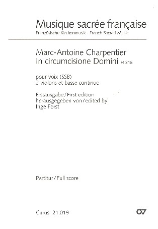 In circumcisione Domini H316 für  3 Stimmen (SSB), 2 Violinen und Bc  Partitur