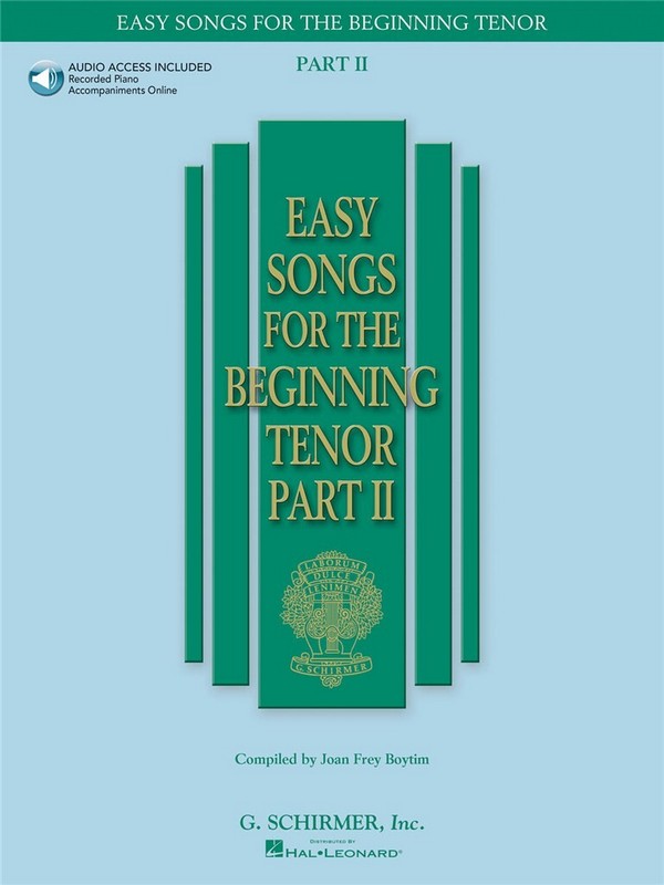 Easy Songs for the beginning Tenor&nbsp;&nbsp;vol.2 (+CD) for tenor and piano&nbsp;&nbsp;